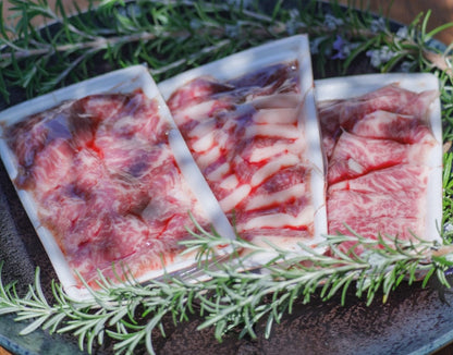 黒毛和牛A5ランク３種焼肉カット（計600ｇ強）